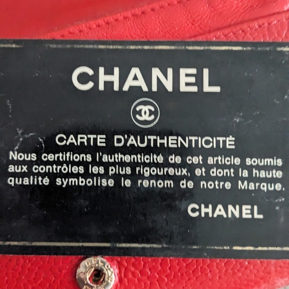 Chanel red leather wallet on generic chain, small clutch - Picture 11 of 16